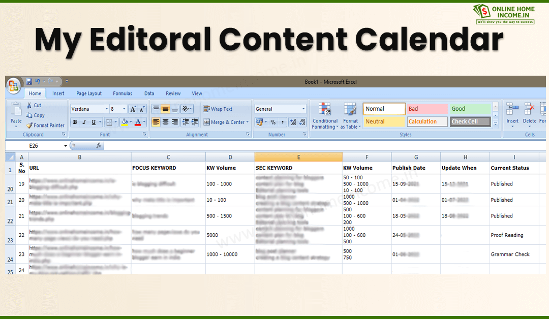 My Editorial Calendar